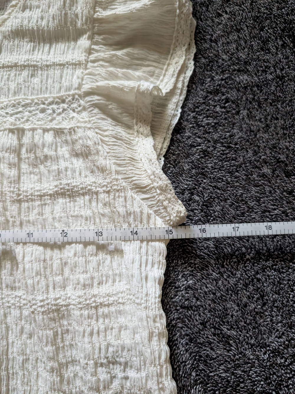 H&M Divided Ruffle Textured Blouse Cream XS - Picture 4 of 4